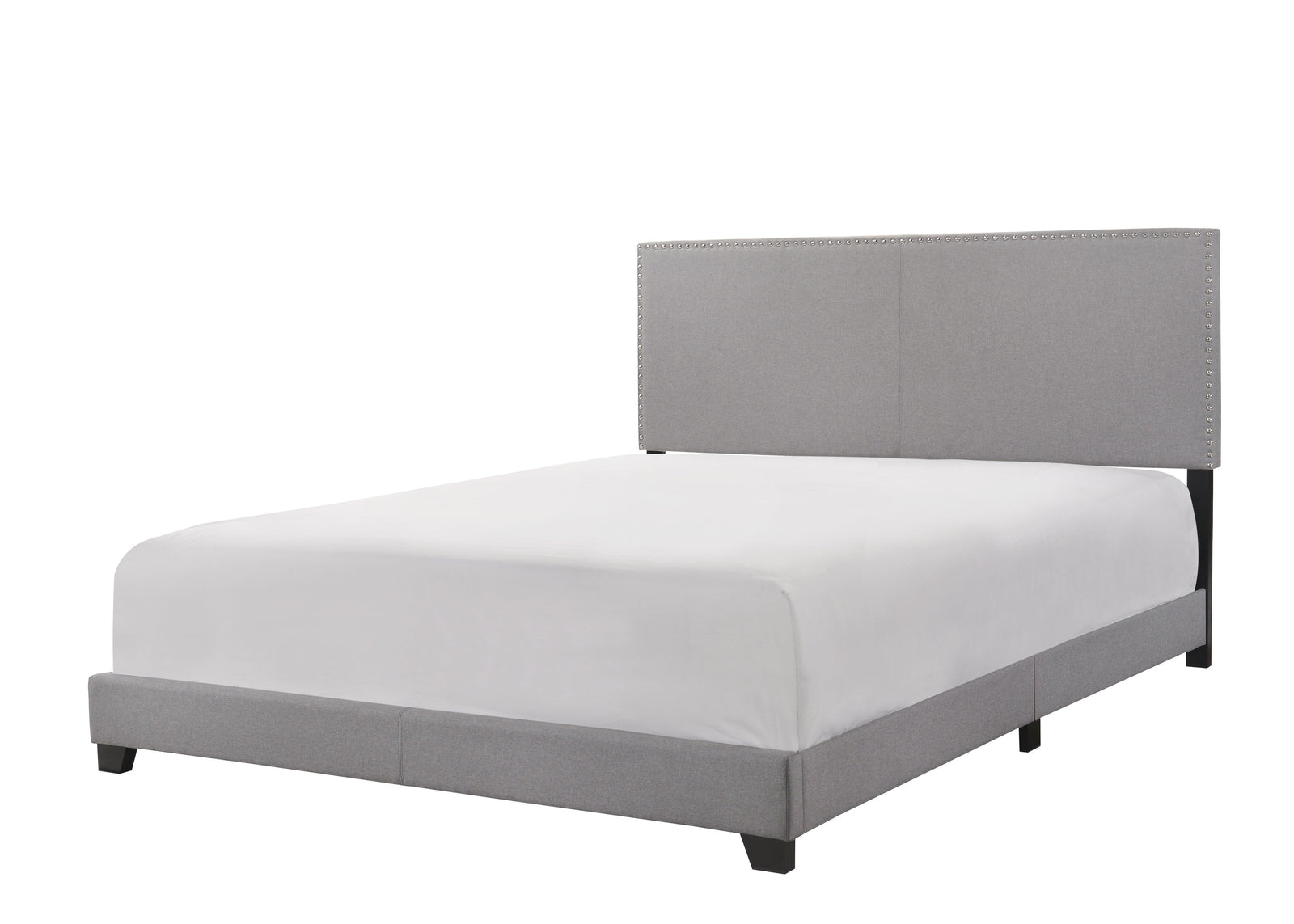 Erin Grey Modern Contemporary Plywood Fabric Upholstered Panel Complete Queen Bed - Ella Furniture