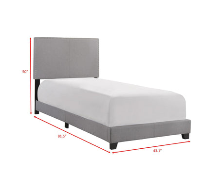Erin Gray Fabric Wood Twin Upholstered Bed - Ella Furniture