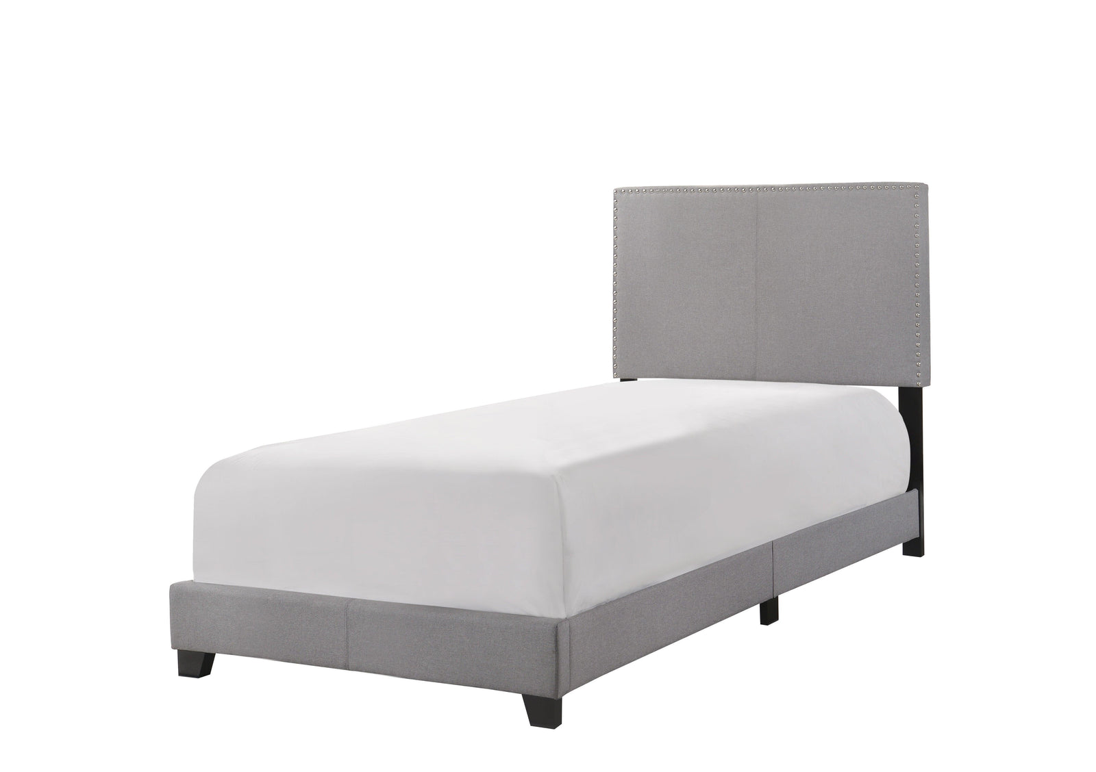 Erin Gray Fabric Wood Twin Upholstered Bed - Ella Furniture