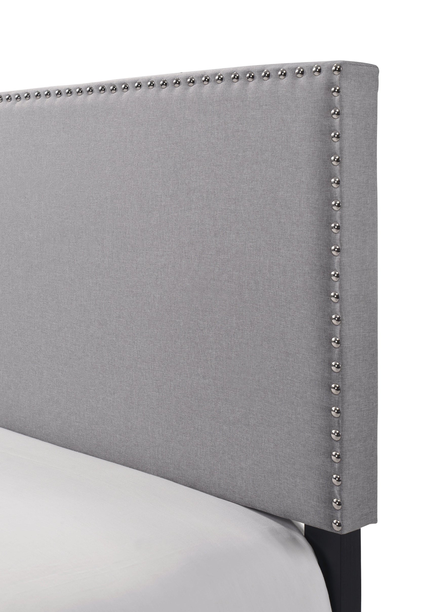 Erin Grey Modern Contemporary Plywood Fabric Upholstered Panel Complete Queen Bed - Ella Furniture