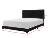 Erin Black Pu Faux Leather Wood Twin Upholstered Bed - Ella Furniture