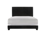 Erin Black Pu Faux Leather Wood Twin Upholstered Bed - Ella Furniture