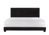 Erin Black Pu Faux Leather Wood Twin Upholstered Bed - Ella Furniture