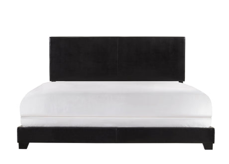 Erin Black Pu Faux Leather Wood Twin Upholstered Bed - Ella Furniture