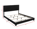 Erin Black Pu Faux Leather Wood Twin Upholstered Bed - Ella Furniture