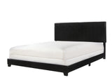 Erin Black Pu Faux Leather Wood Twin Upholstered Bed - Ella Furniture