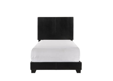 Erin Black Pu Faux Leather Wood King Upholstered Bed - Ella Furniture