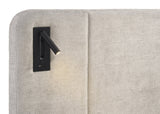 Freya Light Gray Upholstered Panel LED King Bed view 3