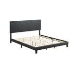 Yates Black Pu Faux Leather Modern Wood Full Upholstered Platform Bed - Ella Furniture