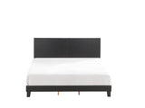 Yates Black Pu Faux Leather Modern Wood Twin Upholstered Platform Bed - Ella Furniture