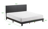 Yates Black Pu Faux Leather Modern Wood Full Upholstered Platform Bed - Ella Furniture