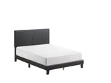 Yates Black Pu Faux Leather Modern Wood Twin Upholstered Platform Bed - Ella Furniture