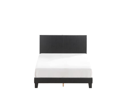 Yates Black Pu Faux Leather Modern Wood King Upholstered Platform Bed - Ella Furniture