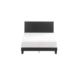 Yates Black Pu Faux Leather Modern Wood Twin Upholstered Platform Bed - Ella Furniture