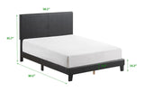 Yates Black Pu Faux Leather Modern Wood Full Upholstered Platform Bed - Ella Furniture