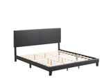 Yates Black Pu Faux Leather Modern Wood Twin Upholstered Platform Bed - Ella Furniture