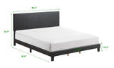 Yates Black Pu Faux Leather Modern Wood Twin Upholstered Platform Bed - Ella Furniture