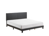 Yates Black Pu Faux Leather Modern Wood Twin Upholstered Platform Bed - Ella Furniture