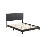 Yates Black Pu Faux Leather Modern Wood Twin Upholstered Platform Bed - Ella Furniture