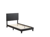Yates Black Pu Faux Leather Modern Wood Full Upholstered Platform Bed - Ella Furniture