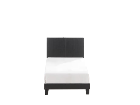 Yates Black Pu Faux Leather Modern Wood King Upholstered Platform Bed - Ella Furniture