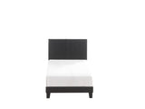 Yates Black Pu Faux Leather Modern Wood Twin Upholstered Platform Bed - Ella Furniture