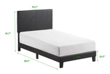 Yates Black Pu Faux Leather Modern Wood Full Upholstered Platform Bed - Ella Furniture