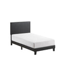 Yates Black Pu Faux Leather Modern Wood Full Upholstered Platform Bed - Ella Furniture