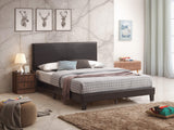 Yates Black Pu Faux Leather Modern Wood Full Upholstered Platform Bed - Ella Furniture