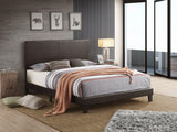 Yates Black Pu Faux Leather Modern Wood Twin Upholstered Platform Bed - Ella Furniture