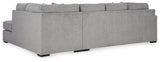 Casselbury Cement Velvet 2-Piece Sectional With Chaise
