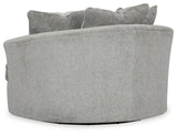 Casselbury Cement Velvet Oversized Swivel Accent Chair