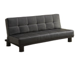 Collin Adjustable Espresso Contemporary Tufted Faux Leather Sofa - Ella Furniture
