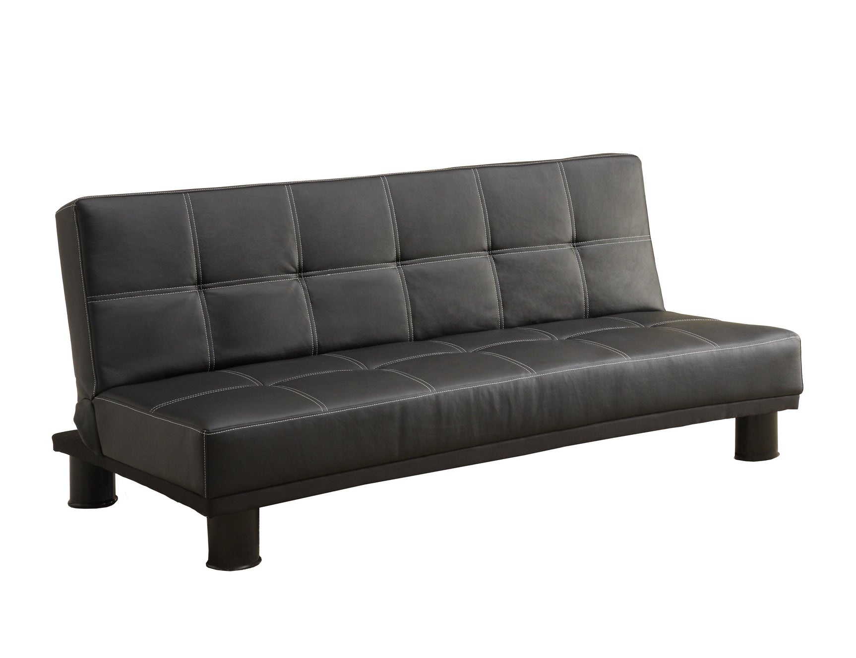 Collin Adjustable Espresso Contemporary Tufted Faux Leather Sofa - Ella Furniture