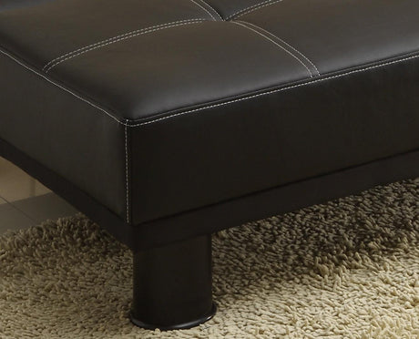 Collin Adjustable Espresso Contemporary Tufted Faux Leather Sofa - Ella Furniture