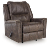 Lixtowel Walnut Faux Leather Recliner