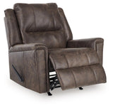 Lixtowel Walnut Faux Leather Recliner