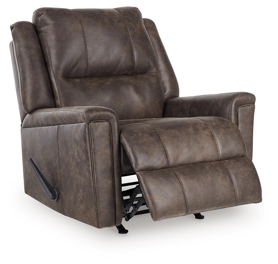 Lixtowel Walnut Faux Leather Recliner