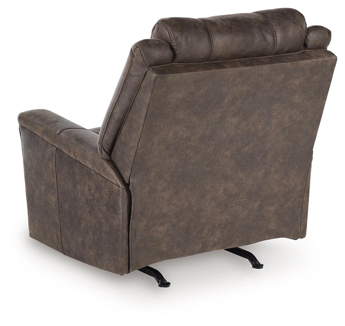Lixtowel Walnut Faux Leather Recliner
