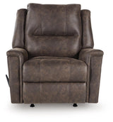 Lixtowel Walnut Faux Leather Recliner