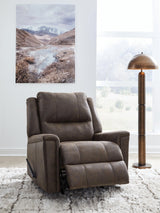 Lixtowel Walnut Faux Leather Recliner