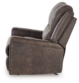 Lixtowel Walnut Faux Leather Recliner