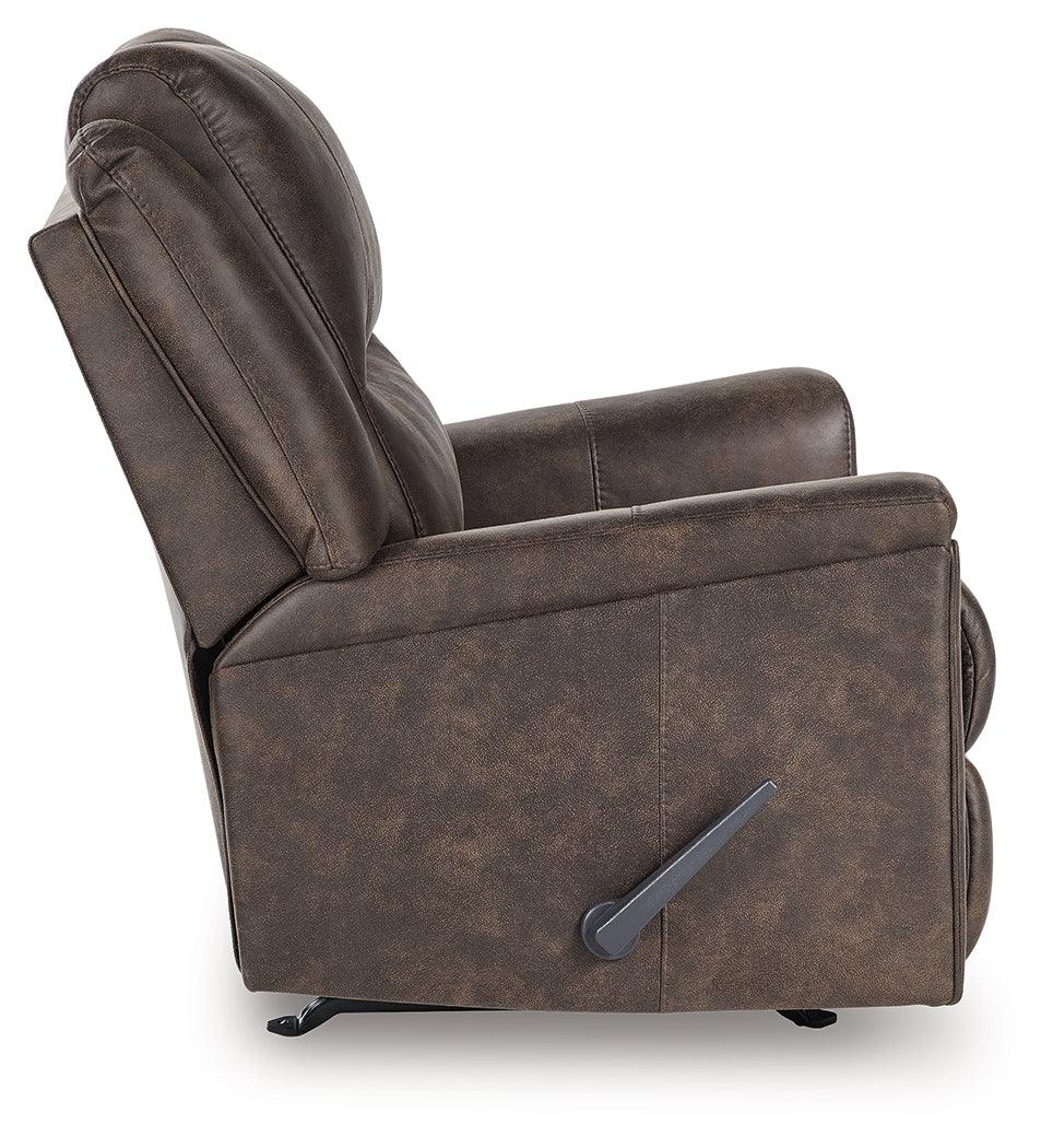 Lixtowel Walnut Faux Leather Recliner