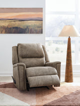 Lixtowel Fog Faux Leather Recliner