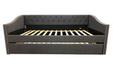 Loretta Gray Trundle Upholstered Tufted Twin Daybed