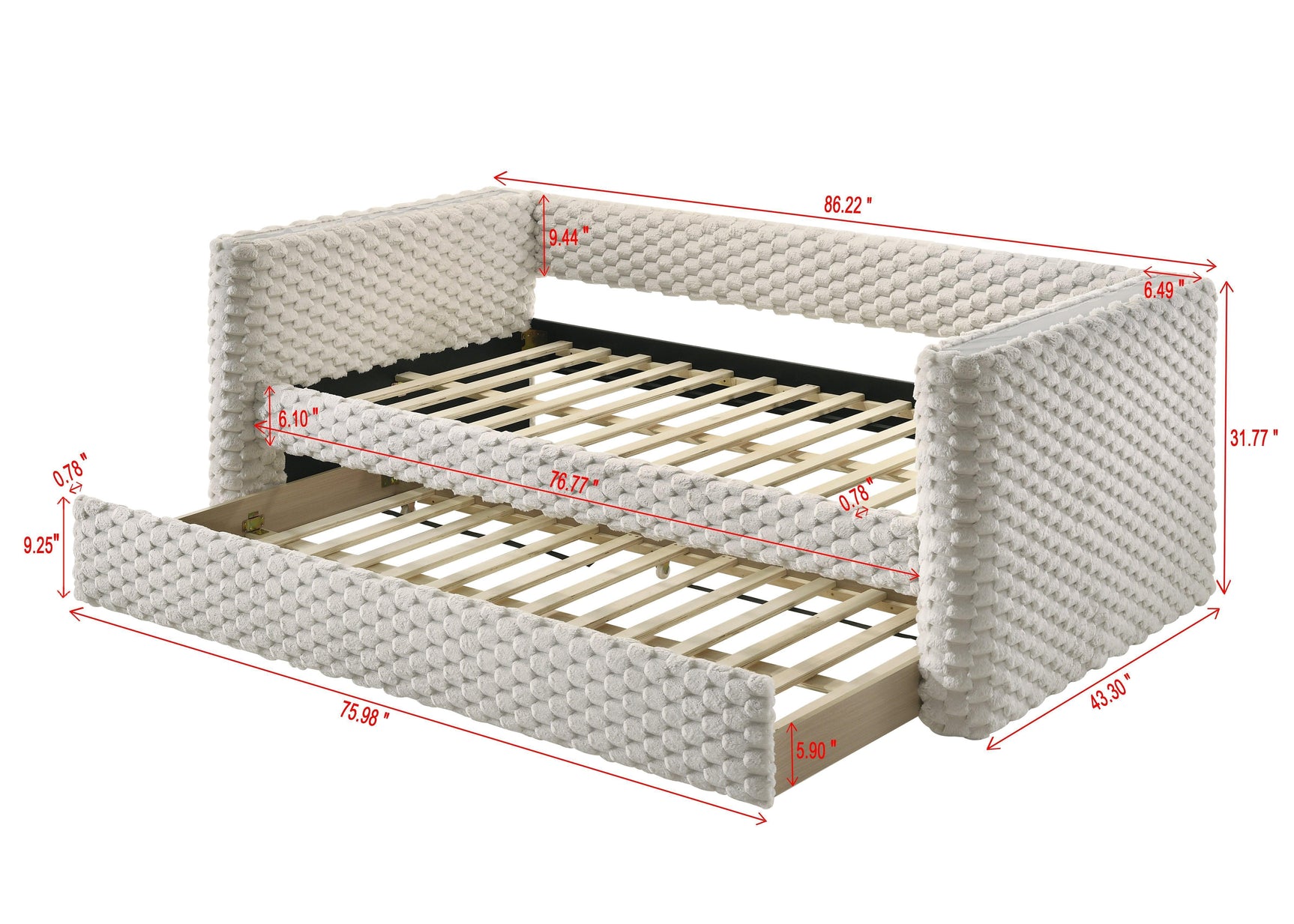 Brielle White Dove Upholstered Daybed