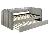 Melody Light Gray LED Upholstered Daybed