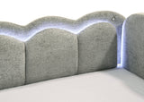 Melody Light Gray LED Upholstered Daybed