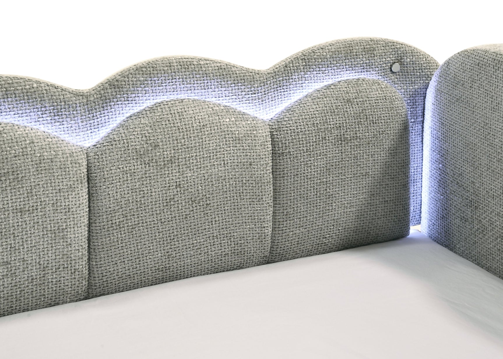 Melody Light Gray LED Upholstered Daybed