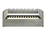 Melody Light Gray LED Upholstered Daybed